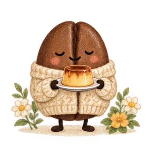 焦糖收藏家咖啡豆小精靈插畫